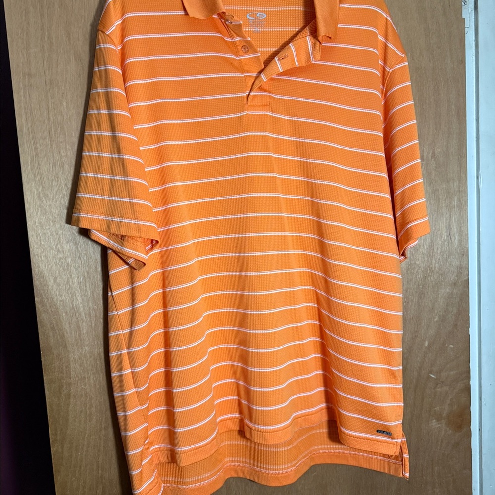 Champion Polo Shirt in Orange and White Stripes